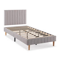 POLSTERBETT + kopfteil 90x190 cm Eris, Hellgrau - Hellgrau, Textil (192/92/90cm) - VS Venta-stock