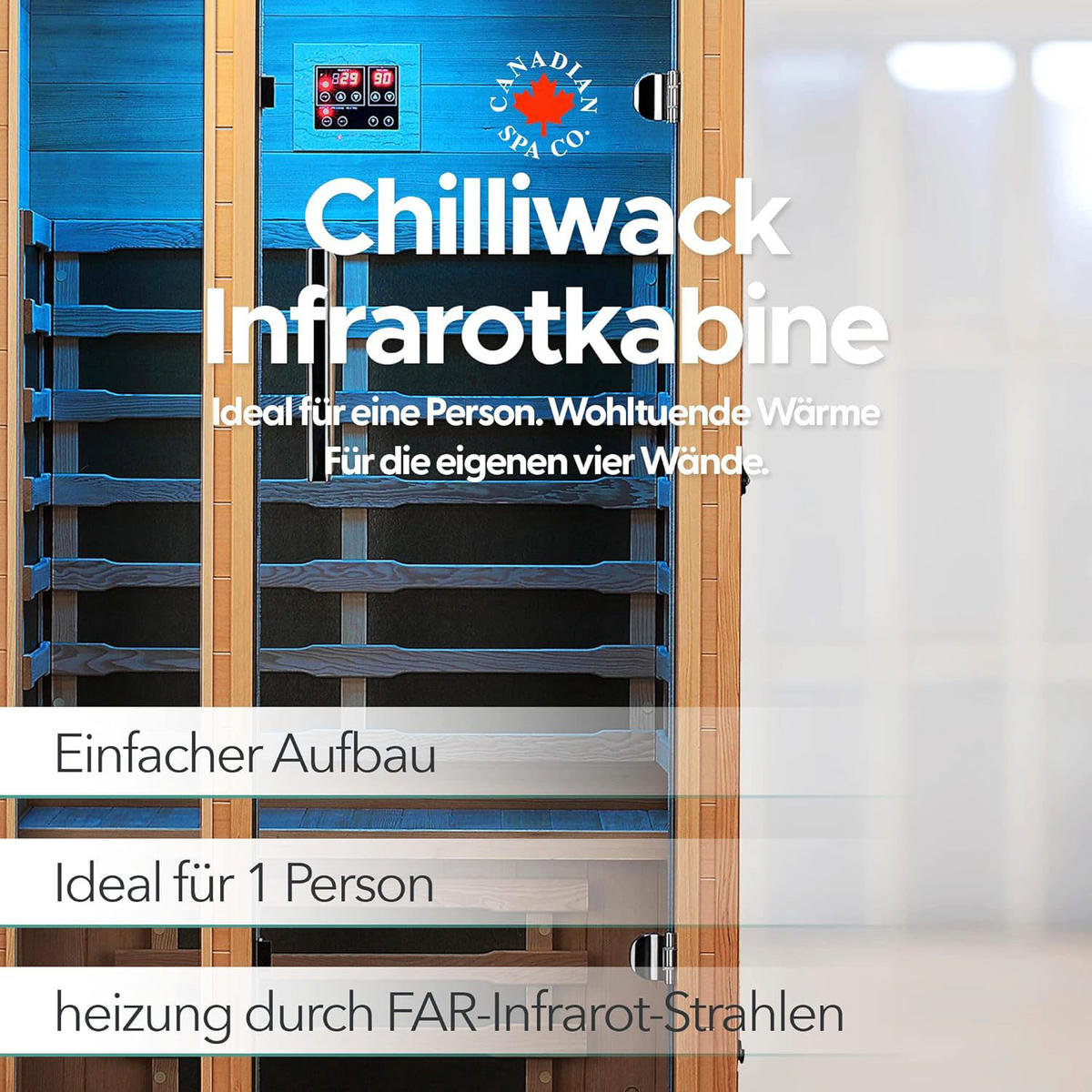 SAUNA Chilliwack Infrarotkabine - Hellbraun, Holz (102/191/97cm)