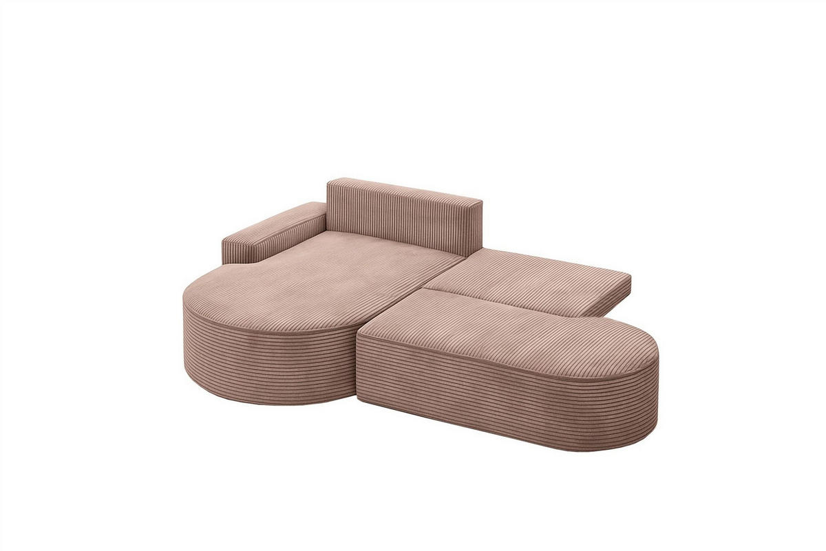 ECKSOFA Girona Mit Schlaffunktion - Rosa, Holzwerkstoff/Textil (278/179cm) - Fun Möbel