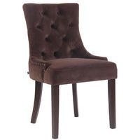 STUHL Samt braun - Braun, Holz/Textil (55/92/58cm) - CLP