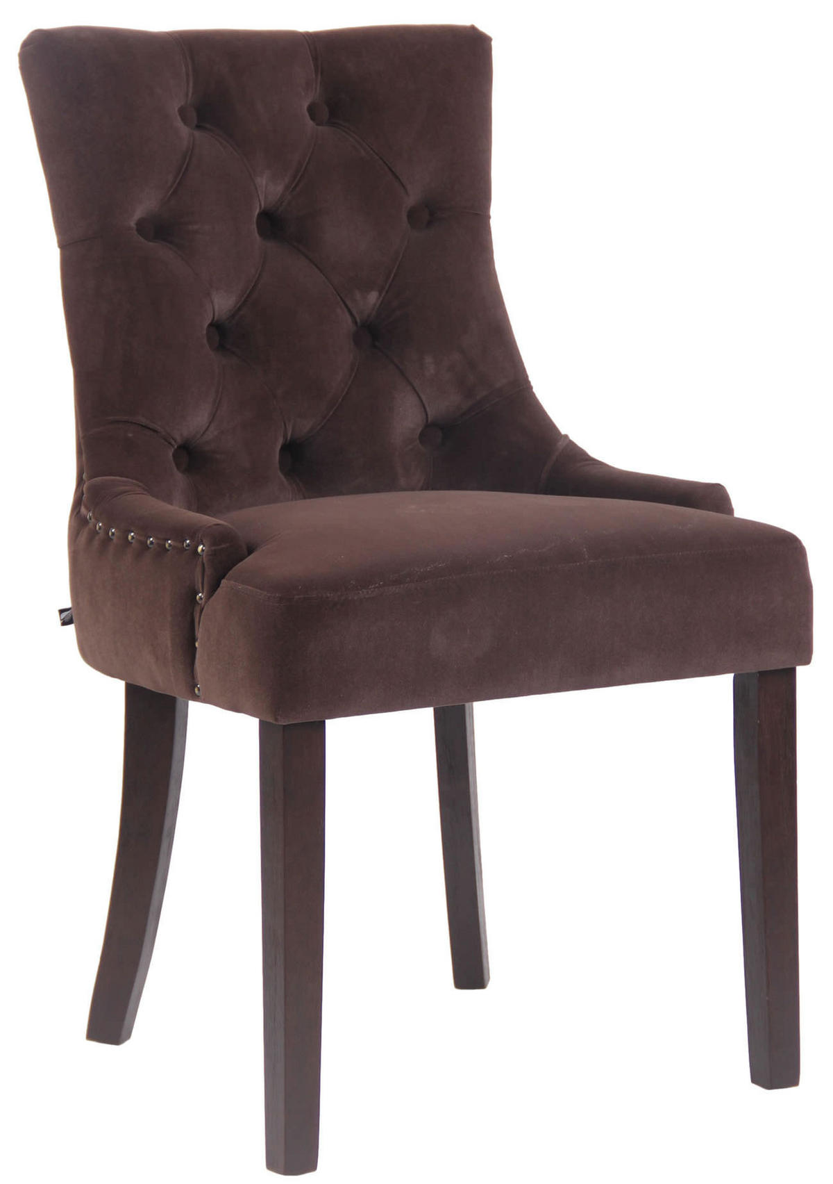 STUHL Samt braun - Braun, Holz/Textil (55/92/58cm) - CLP