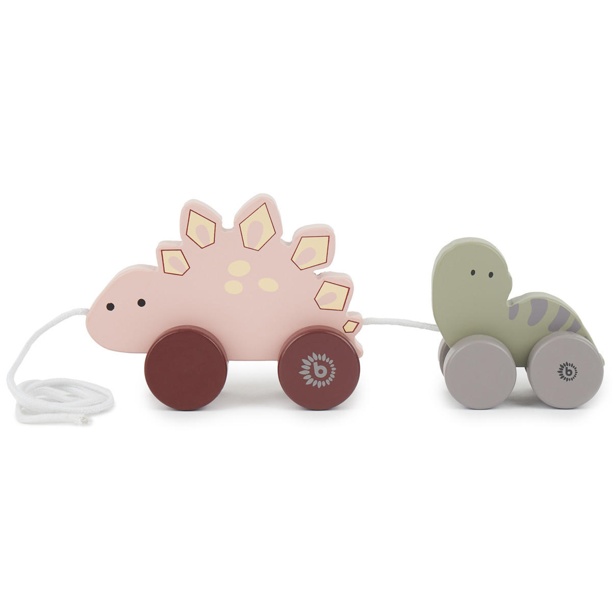 NACHZIEH Dinos Holz Paul und Lisa - ab 1 - Rosa, Holz (4.8/26cm) - Bieco Spielwaren