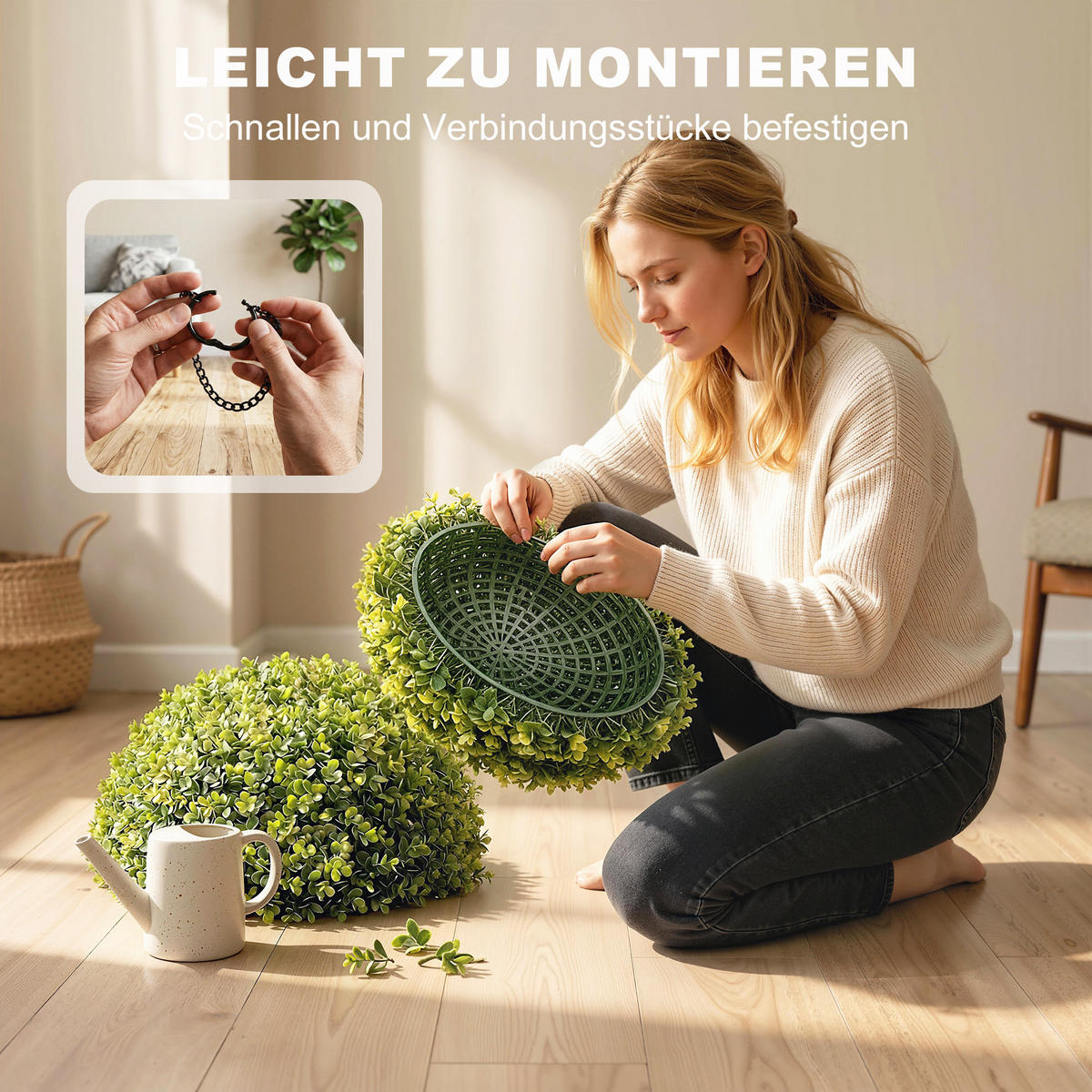 KUNST-EUKALYPTUSKUGELN 2ER-SET aus PE Grün - Grün, Kunststoff (52cm) - HOMCOM