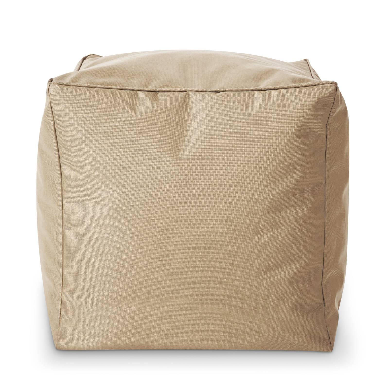 SITZSACK-HOCKER Pouf "Cube" 40x40x40cm - Beige, Textil (40/40/40cm) - Green Bean