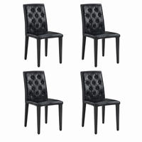 ESSZIMMERSTUHL 4er-Set mit Rautensteppung Schwarz PU Metall - Schwarz, Metall (46/89/42.1cm) - Meubliv