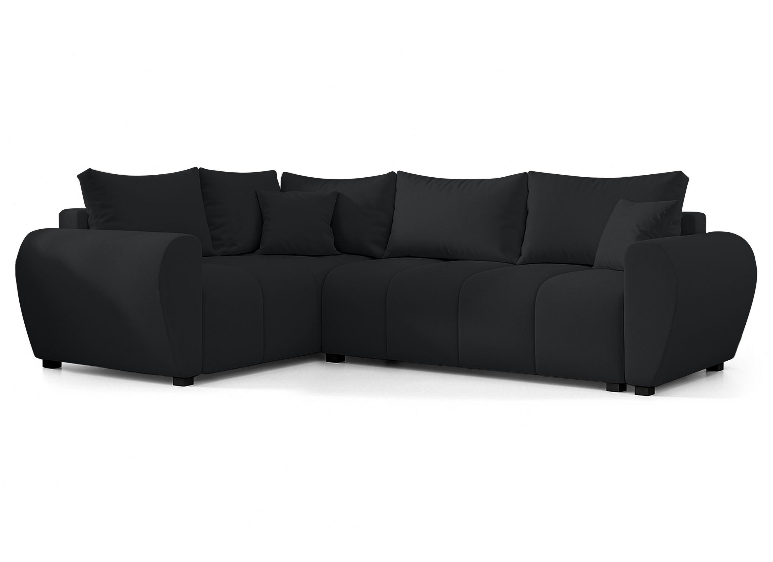 ECKSOFA L Form Malatya MAX Schwarz 246/145/82 cm stilvolle mit Schlaffunktion L - Schwarz, Kunststoff/Textil (175/235cm) - AX Living