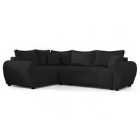 ECKSOFA L Form Malatya MAX Schwarz 246/145/82 cm stilvolle mit Schlaffunktion L - Schwarz, Kunststoff/Textil (175/235cm) - AX Living