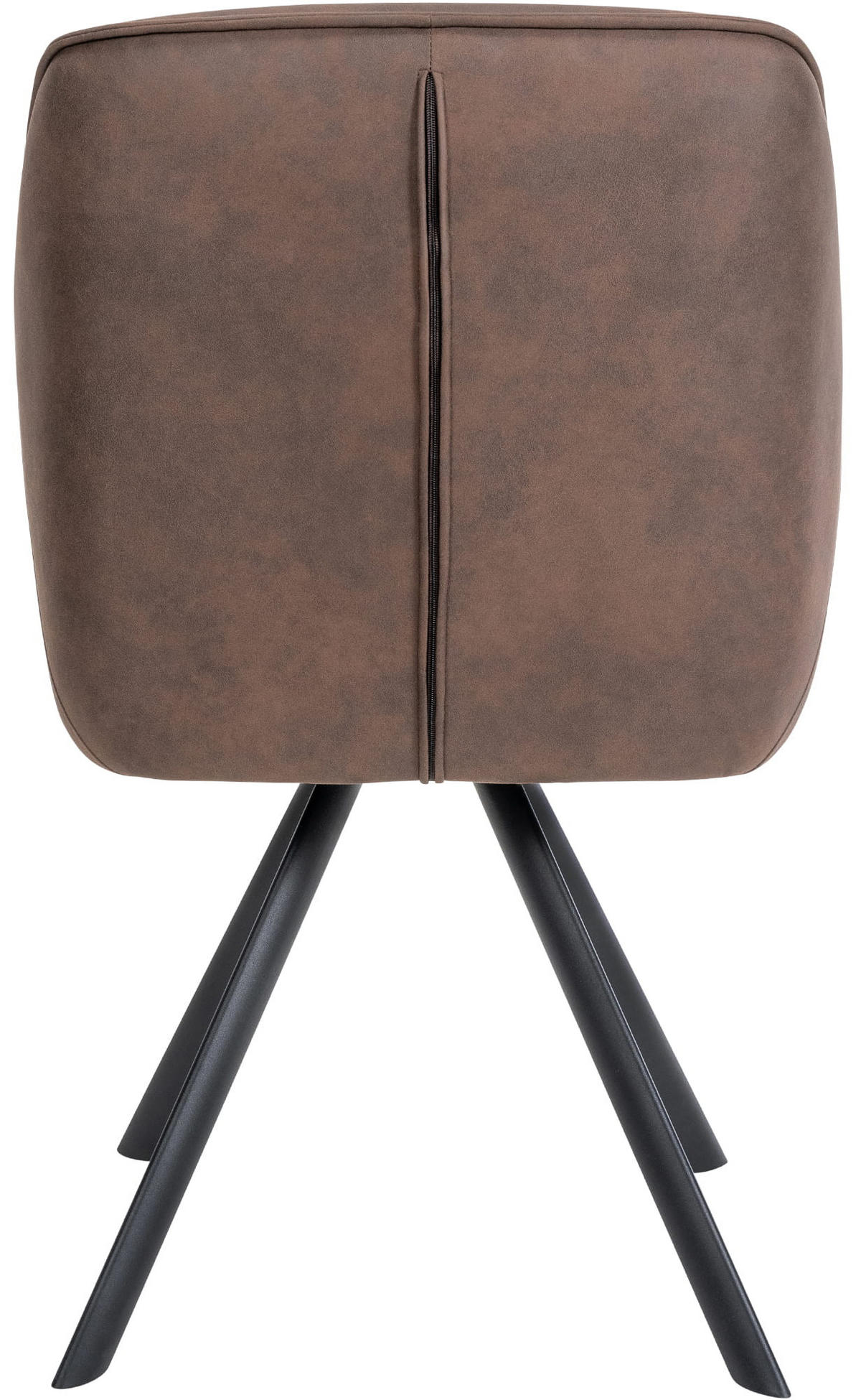 ARMLEHNENSTUHL Vintage Stoff braun - Schwarz/Braun, Textil/Metall (57/90/63cm) - CLP