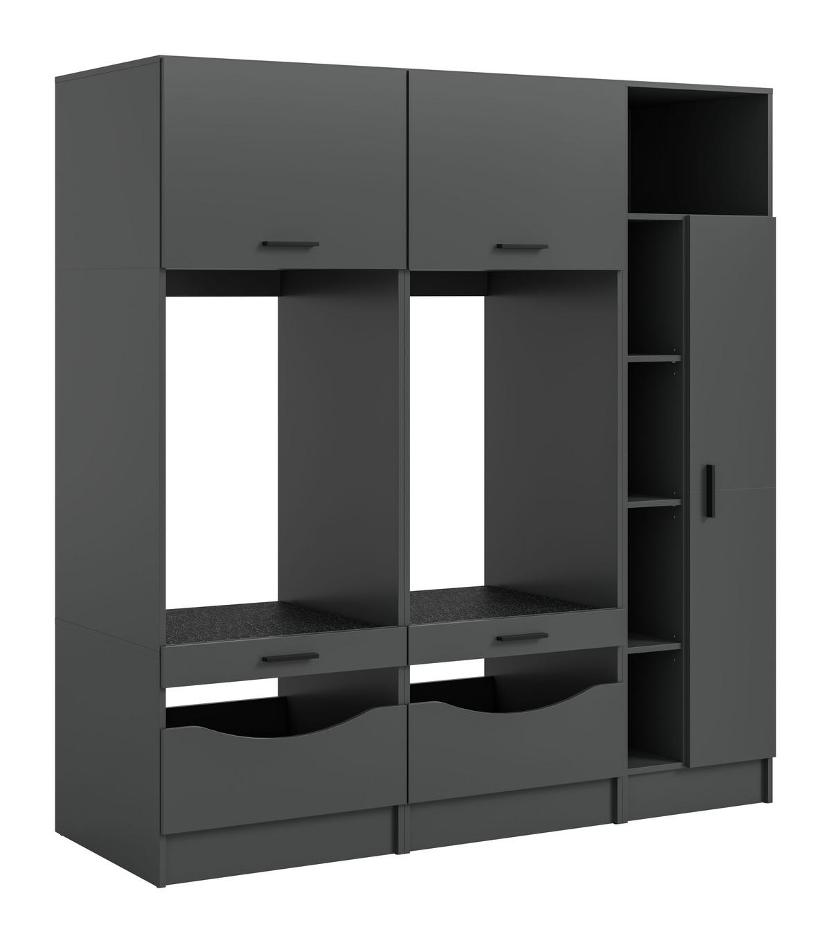 WASCHMASCHIENENUMBAU Set FREE (B/H/T: ca. 182/195/68 cm) in anthrazit/anthrazit - Anthrazit, Holzwerkstoff (182/195/68cm) - Homes & Jones