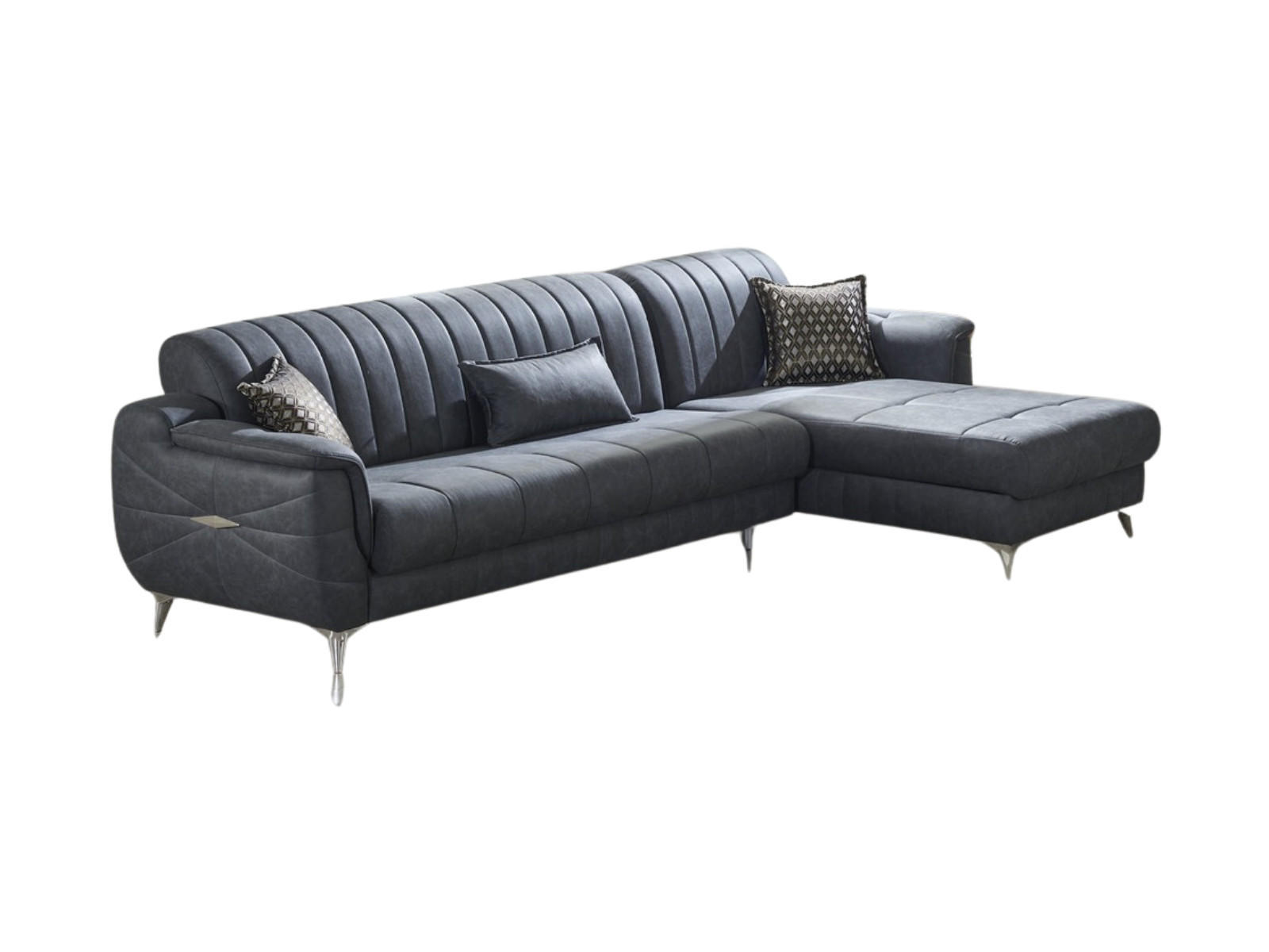 ECKSCHLAFSOFA Osorno Relax Ecksofa - Langer Schenkel Links - Anthrazit, Holzwerkstoff/Kunststoff (310/180cm)