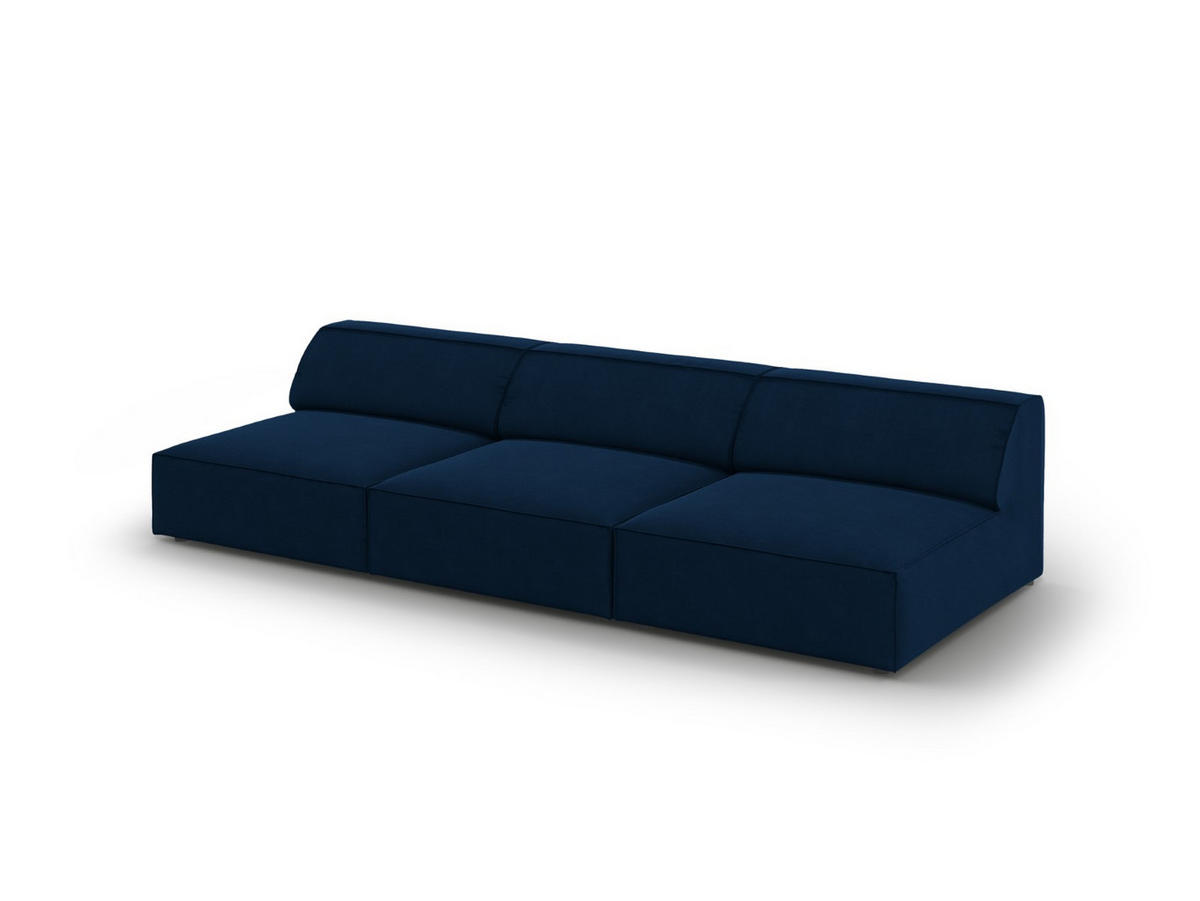 SOFA Jodie aus Samt königsblau 3 Sitzplätze - Blau, Textil (240/70/102cm) - Micadoni
