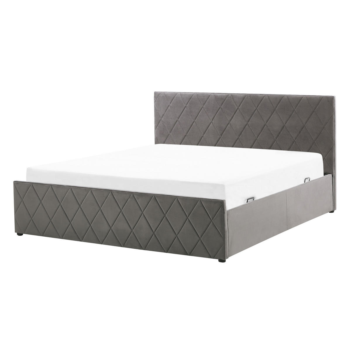 BETT mit Stauraum 140x200 cm Grau Rochefort - Grau, Textil (140/200cm) - Beliani