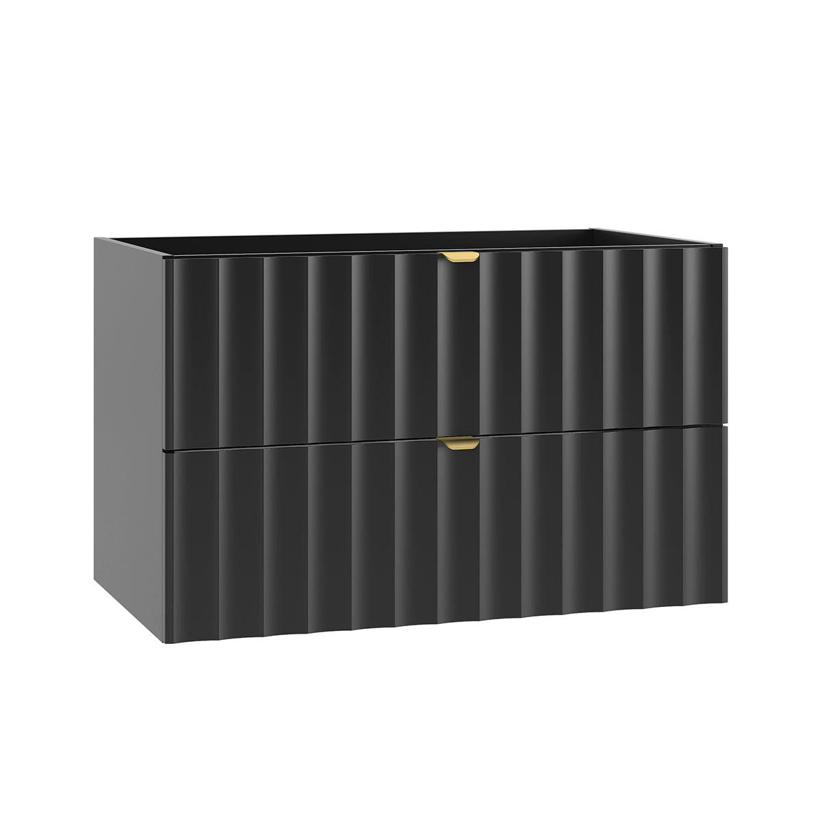 WASCHTISCHUNTERSCHRANK 80cm Lexa Schwarz - Schwarz, Holzwerkstoff (80/50/45.8cm) - Petits-meubles