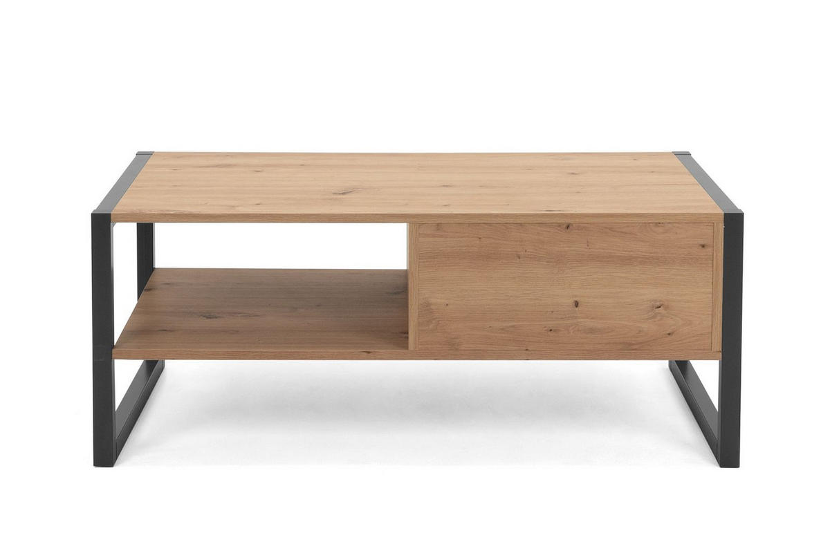 COUCHTISCH Portland 55 in Artisan Oak - Griffleiste mit Schrägkante - Eiche Artisan, Holzwerkstoff (55/100/40cm) - möbelvita