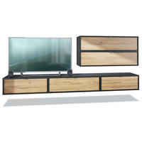 WOHNWAND Lana Fronten in Eiche Natur - Eichefarben, Holzwerkstoff (260/150/37cm) - Vladon