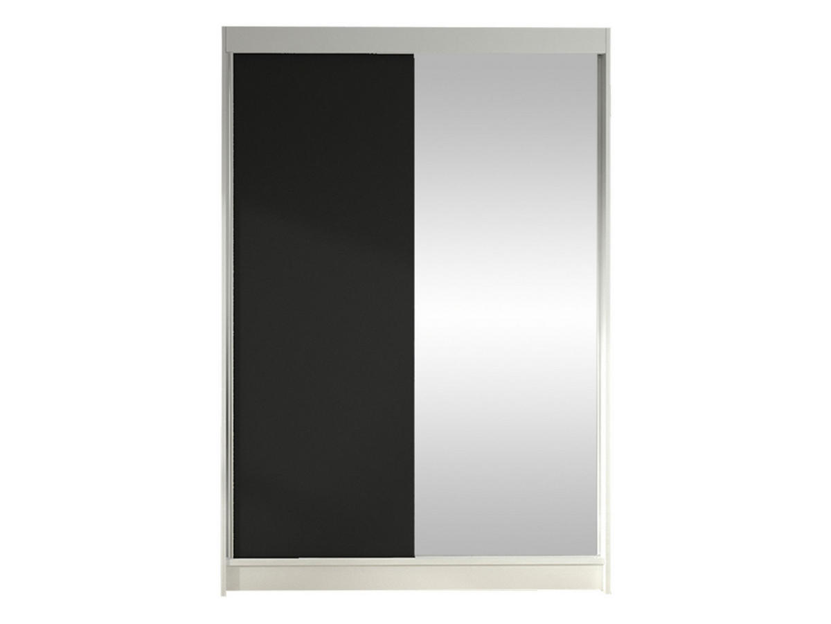 SCHWEBETÜRENSCHRANK Lino I - Schwarz/Weiß, Holzwerkstoff/Metall (120/200/58cm) - MIRJAN24