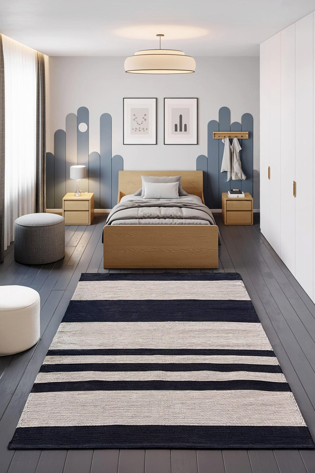 TEPPICH aus recycelter Baumwolle handgewebt schwarz - Schwarz, Naturmaterialien (140/200cm) - AFK Living