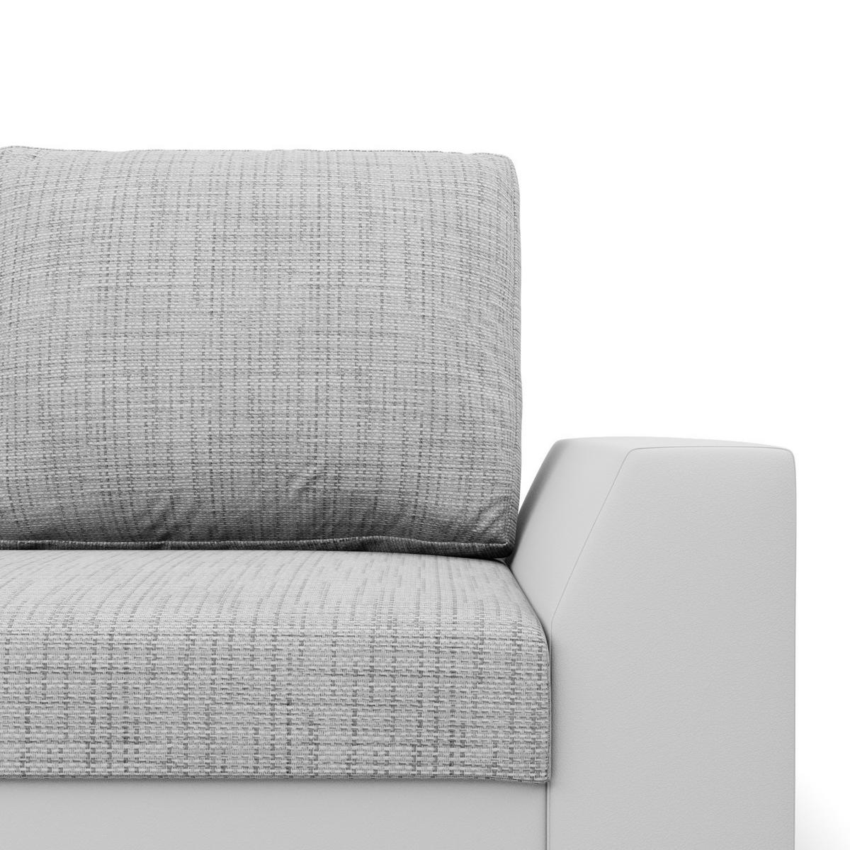 ECKSOFA MIT SCHLAFFUNKTION LUGO BONELL Grau/Weiß - Weiß/Grau, Textil (140/243cm) - Mebligo