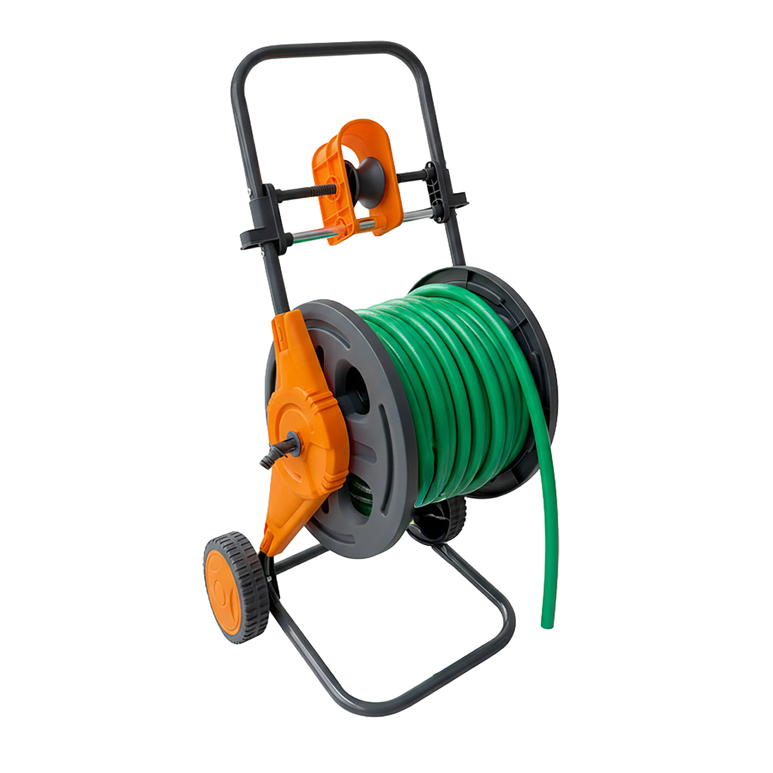 VOZÍK sivý oranžový na hadicu 60 m plast oceľ - sivá, kov/plast (41/86/37cm) - Relaxdays