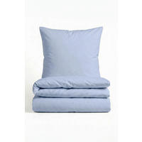 BETTWÄSCHE-GARNITUR Tencel UNI eisblau, 155x200 cm + 80x80 cm - Hellblau, Textil (155/200cm) - biberna