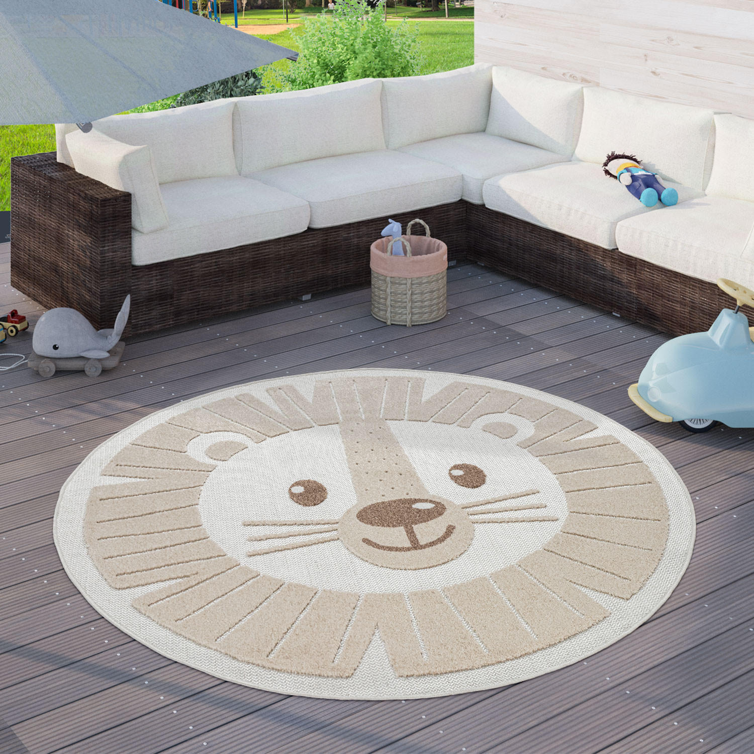 KINDERTEPPICH 160/160 cm Tweet 464 - Beige, Textil (160/160cm) - Paco Home