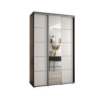 SCHWEBETÜRENSCHRANK 235,2/150/60 3-türig - Silberfarben/Schwarz, Holz/Metall (150/235/60cm) - Abiks Möbel