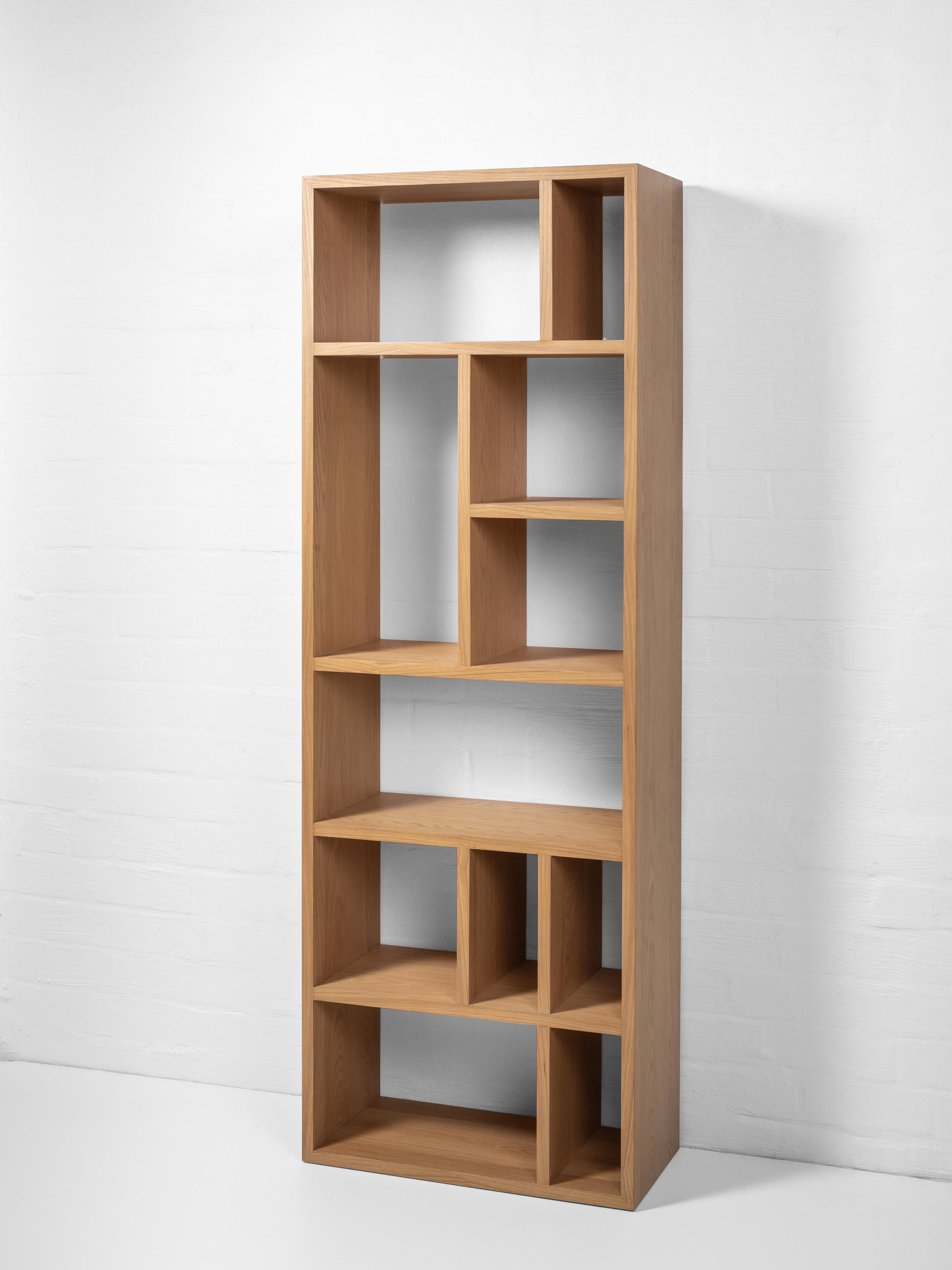 BÜCHERREGAL Bergen, Natur Eichenfurnier - Beige, Holz (90/200/35cm) - WOODEK