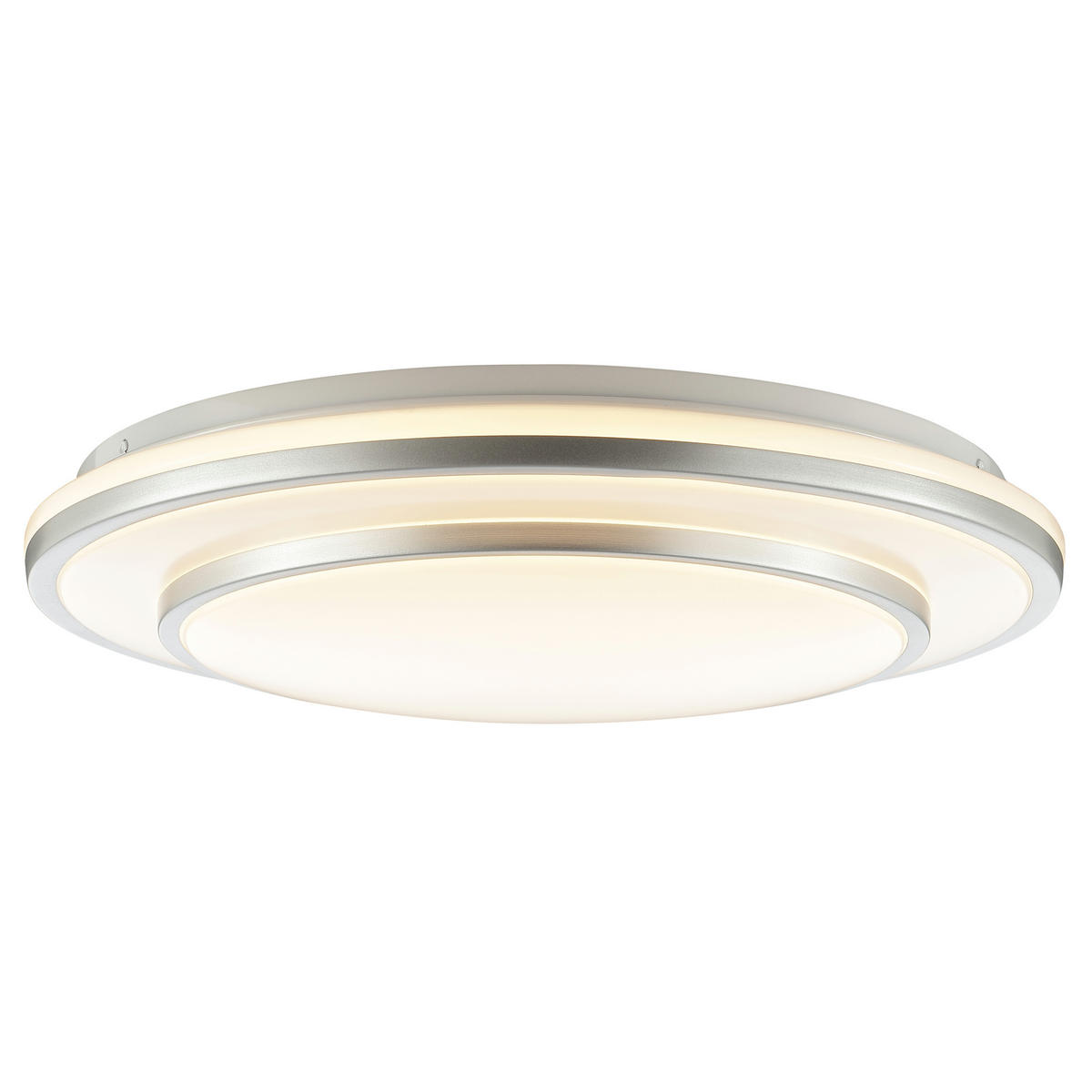 LED DECKENLEUCHTE Luciano Aluminium/Weiß 39/39/7,8 cm - Multicolor, Metall (39/39/7.8cm) - Brilliant