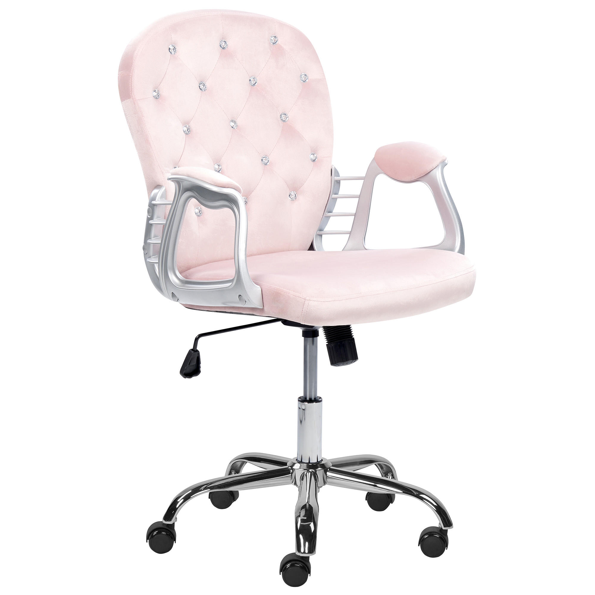 BÜROSTUHL Samtstoff Rosa Princess - Pink, Textil/Metall (58/103/58cm) - Beliani