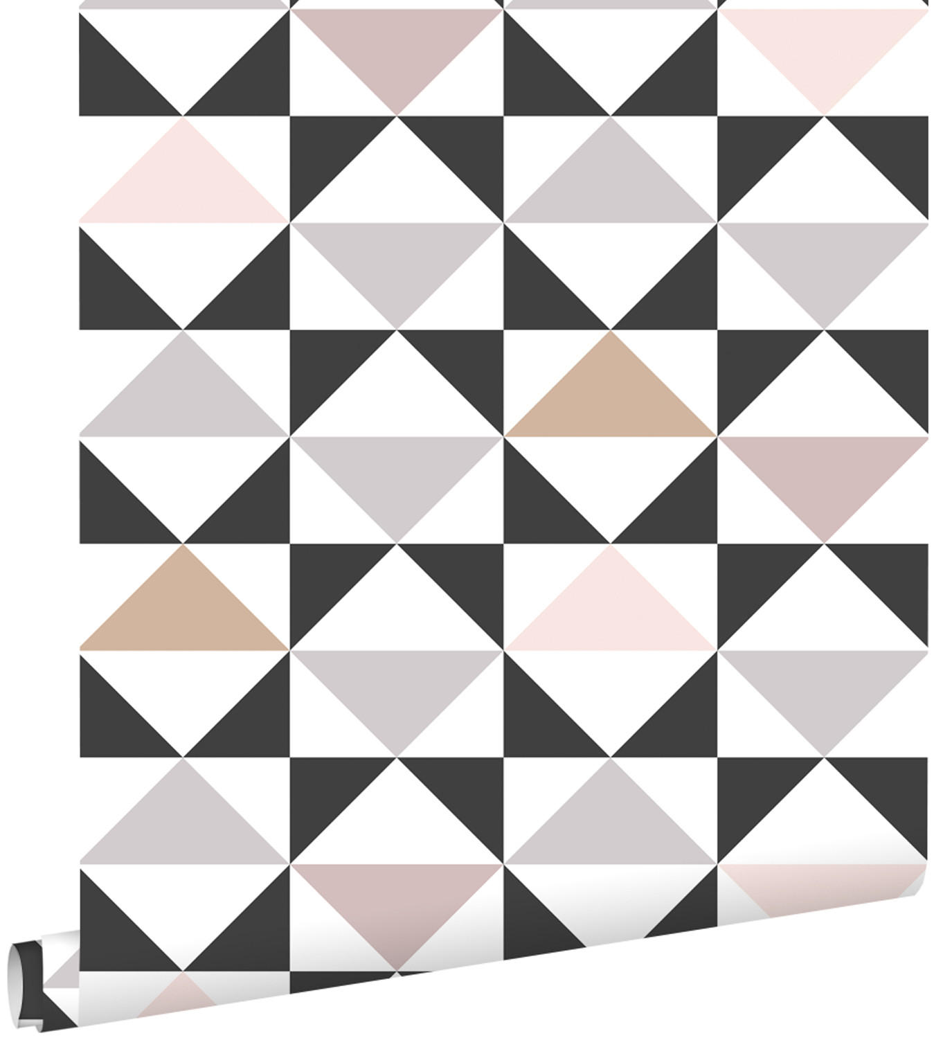 TAPETE grafische Dreiecke 53 cm x 10.05 m - Schwarz, Papier (53/1000cm) - ESTAhome