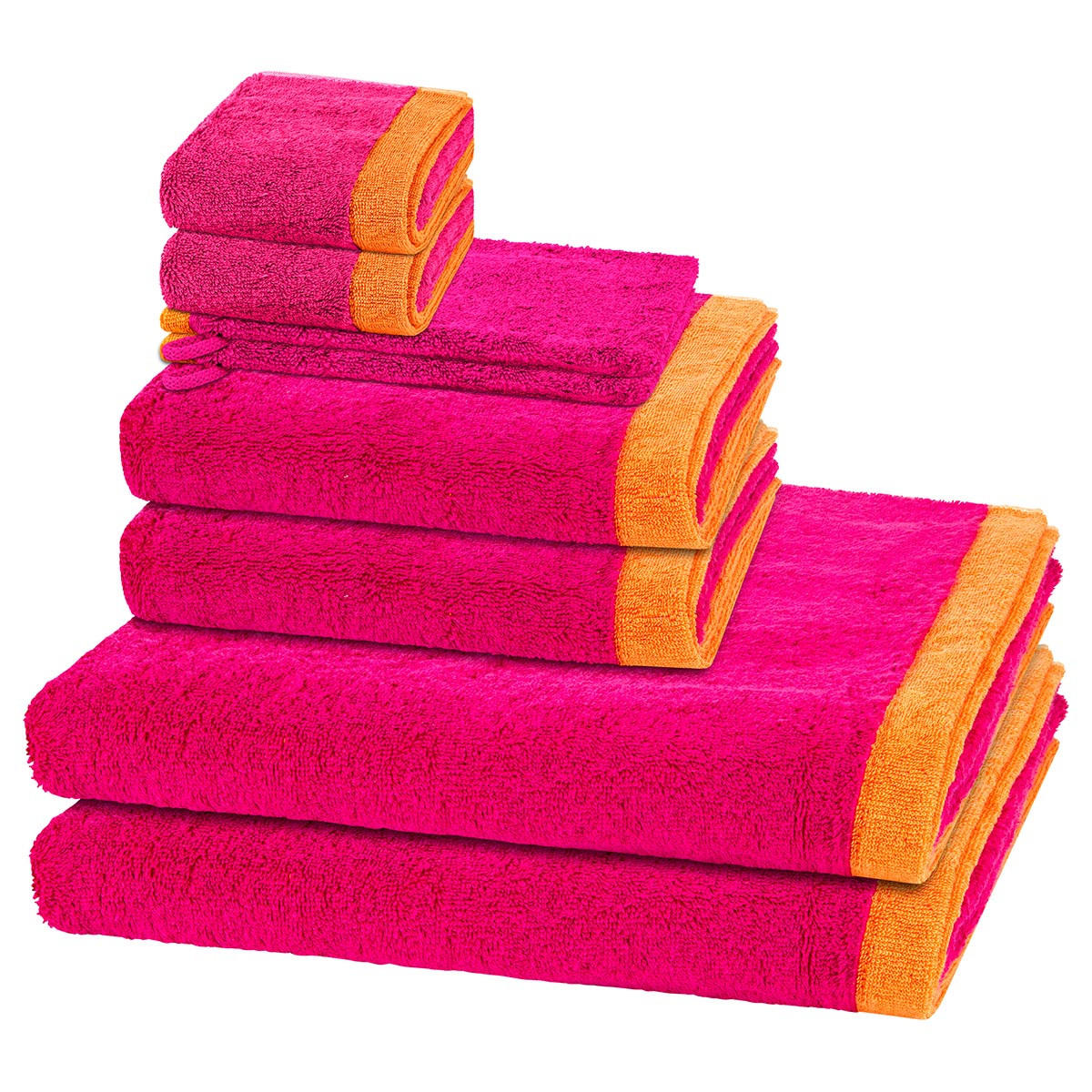 FROTTIERSET Lifestyle Splash 8-teilig - Pink, Textil (50/100cm) - Cawö