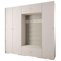 GARDEROBEN-SET 236,7/250/47 - Beige/Goldfarben, Holz/Kunststoff (250/236.7/47cm) - Abiks Möbel