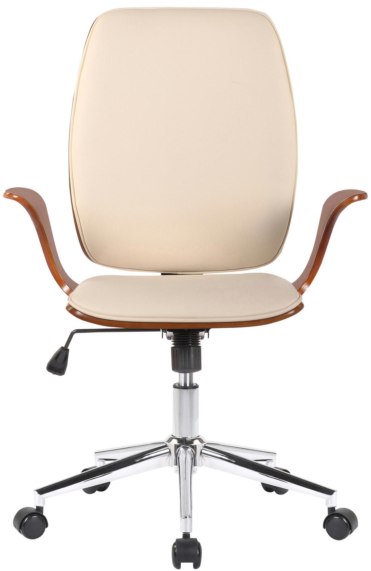 BÜROSTUHL Burton, Kunstleder Walnuss/Creme - Creme, Textil/Metall (67/101/68cm) - TPFLiving