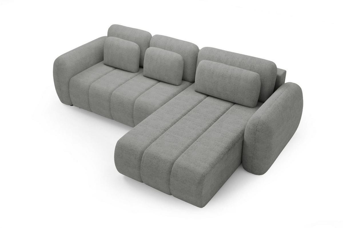ECKSOFA Caria Mit Schlaffunktion - Grau, Holzwerkstoff/Textil (304/190cm) - Fun Möbel