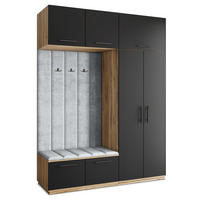 GARDEROBENSCHRANK REMA 180/240/60 cm Modern Eiche Wotan - Eiche Wotan/Schwarz, Holzwerkstoff (180/240/60cm) - MASSENO