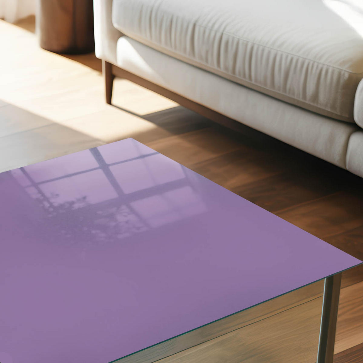 TISCHPLATTE 50x50 cm – Violett - Grün, Glas (50/50/0.4cm) - Wallfluent