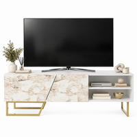 TV-ELEMENT Denasse Weiß Gold - Goldfarben/Weiß, Holzwerkstoff (150/50.5/35cm) - Decorotika