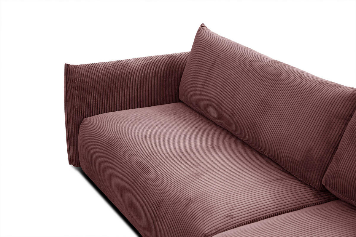 ECKSOFA TAUER 5-Sitzer, altrosa - Schwarz/Altrosa, Holzwerkstoff/Kunststoff (292/174cm) - Courtois Laville