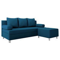 SCHLAFSOFA Dover mit Polsterhocker - Chromfarben/Blau, Holz/Kunststoff (192/80cm) - MIRJAN24