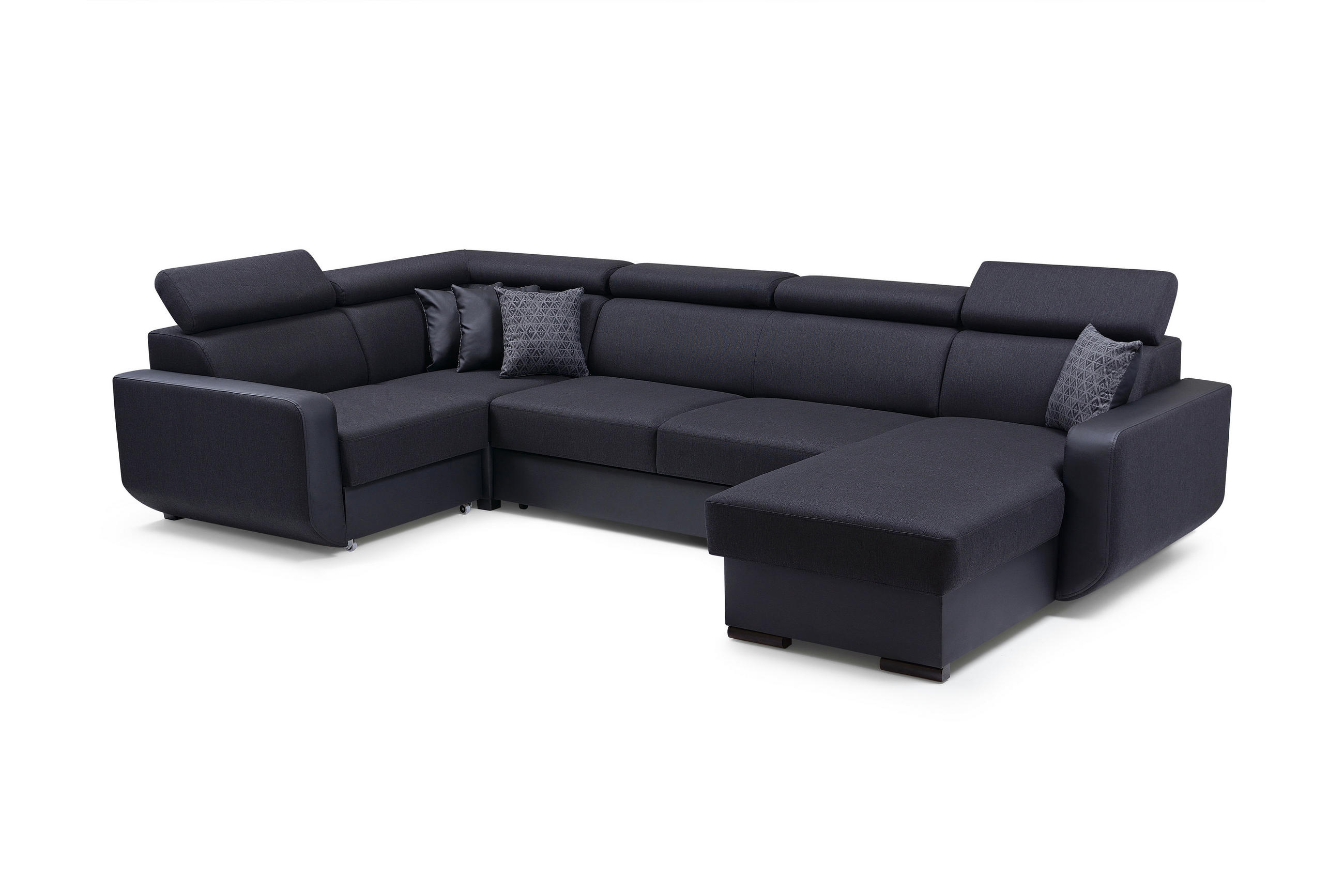 Masseno Wohnlandschaft Schwarz 337x97x184 cm