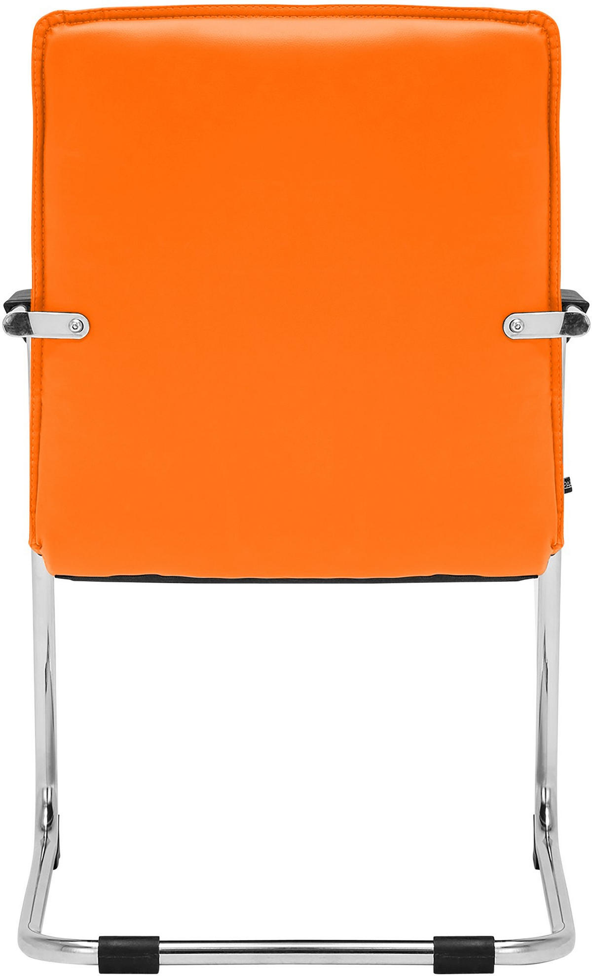 BESUCHERSTUHL SEATTLE 92x56x60 cm Orange Kunstleder - Orange, Leder/Metall (56/92/60cm) - DELUKE