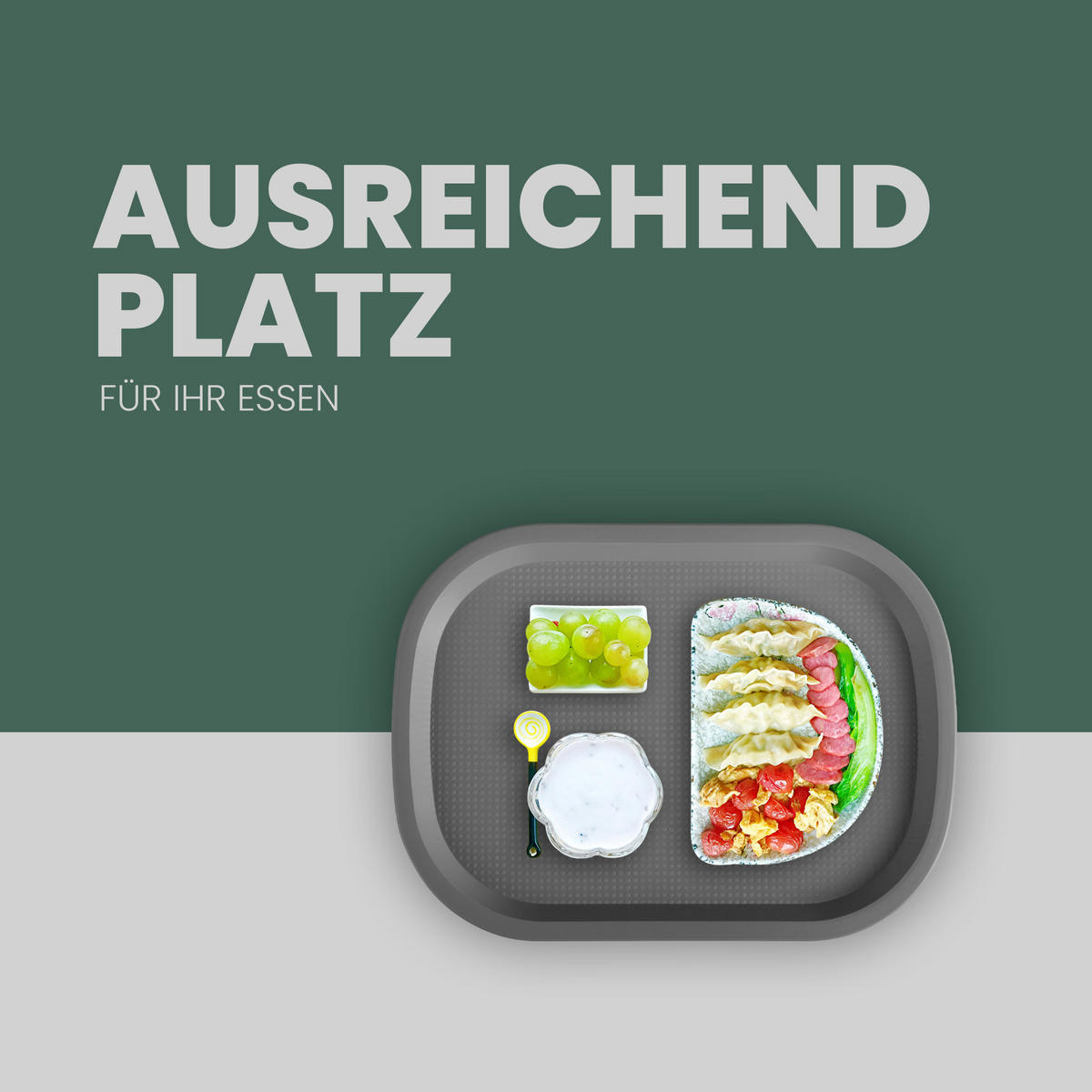 SERVIERTABLETT Kunststoff 37x27 cm - Grau, Kunststoff (27/2/37cm)