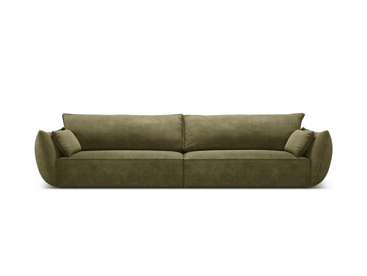 SOFA Kaelle aus Chenille-Stoff grün 4 Sitzplätze - Grün, Textil (110/85/248cm) - Micadoni