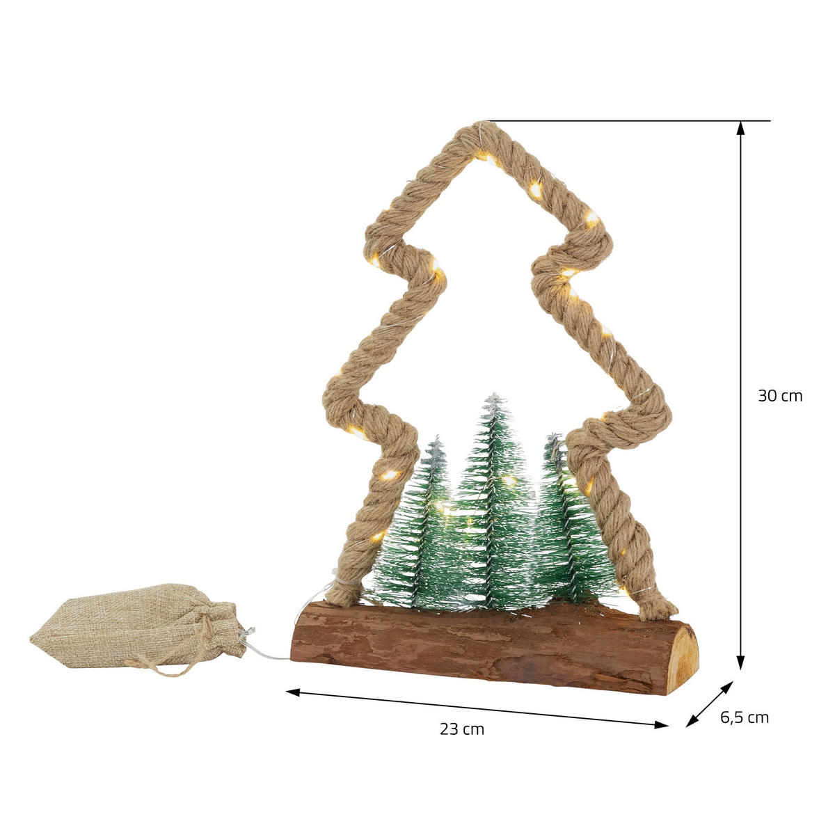WEIHNACHT Figur Jute Kreis - Naturfarben, Holz (34/30/7.5cm) - ECD-Germany
