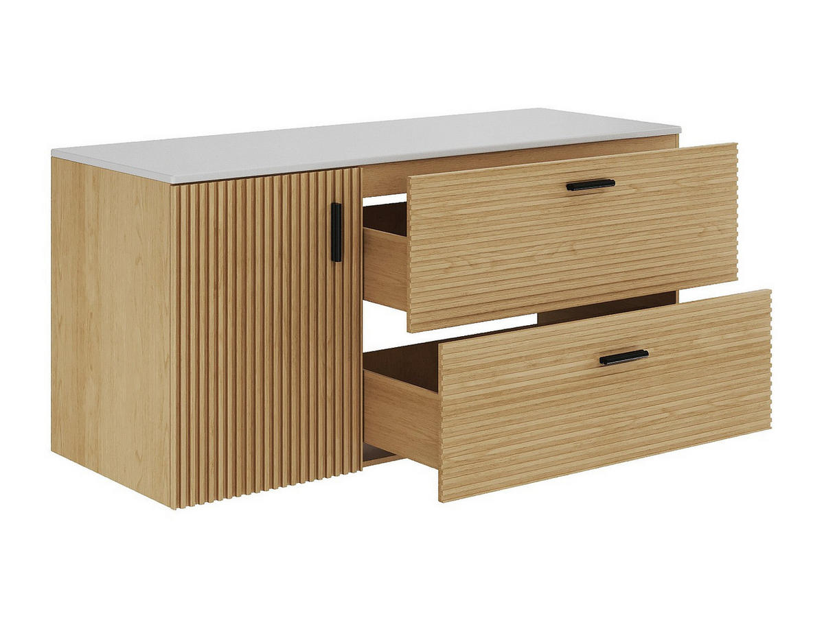 WASCHBECKENUNTERSCHRANK - 120 cm x 46 cm - holz - naturfarben hell Sarone - Naturfarben, Holz (120/55/46cm) - Vente-Unique