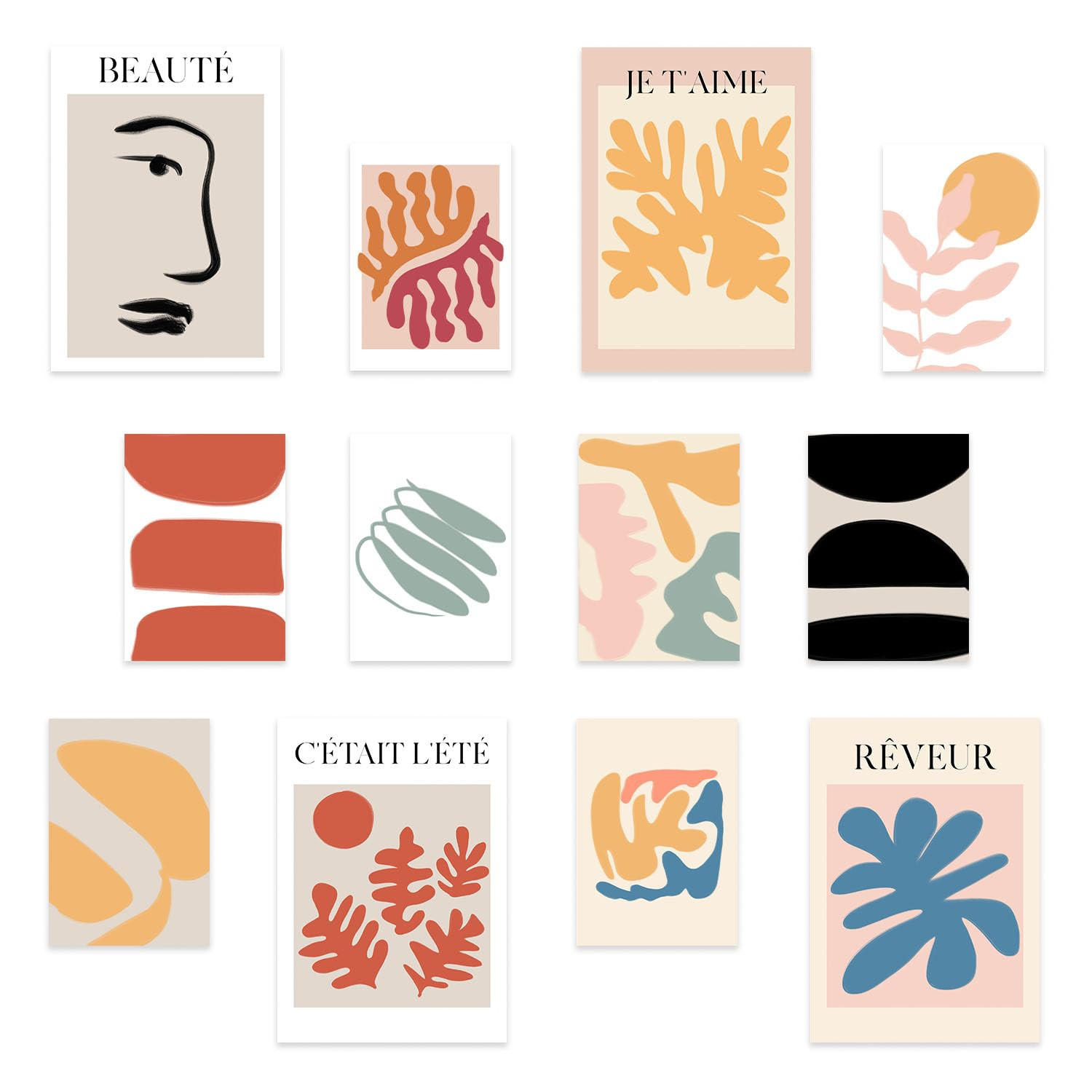 POSTER Set Mit 12 Bunte Botanik 3 A3 Rahmenlos - Klar, Papier (29.7/5/42cm) - Nacnic