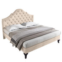 POLSTERBETT 140/190 cm mit höhenverstellbarem Kopfteil, Lattenrost und Samtbezug, Off-White - Weiß, Textil (140/190cm) - Redom