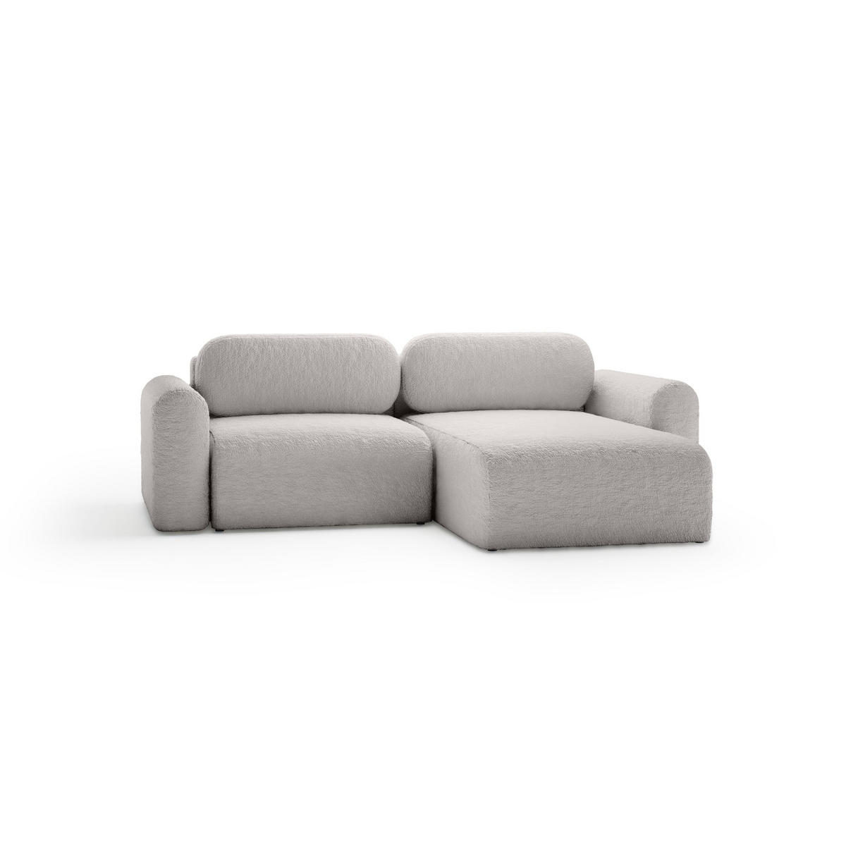 ECKSOFA mit Schlaffunktion Thekla Mini, Hellgrau - Hellgrau, Textil (246/100cm) - Fedve