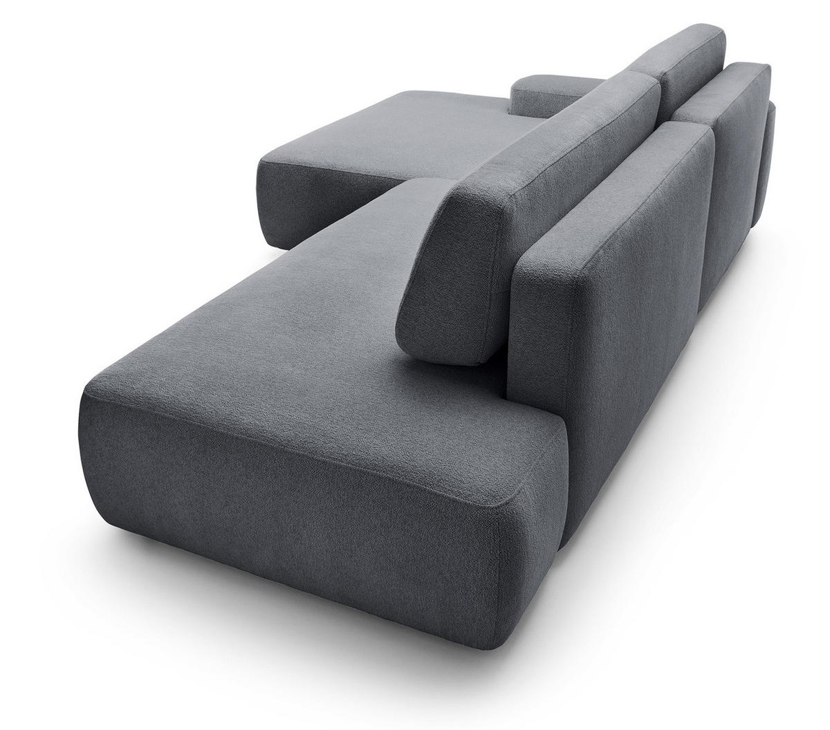 ECKSOFA 275 cm mit Schlaffunktion Orea O, Links, Dunkelgrau - Dunkelgrau, Holz (276/164cm) - Emporius