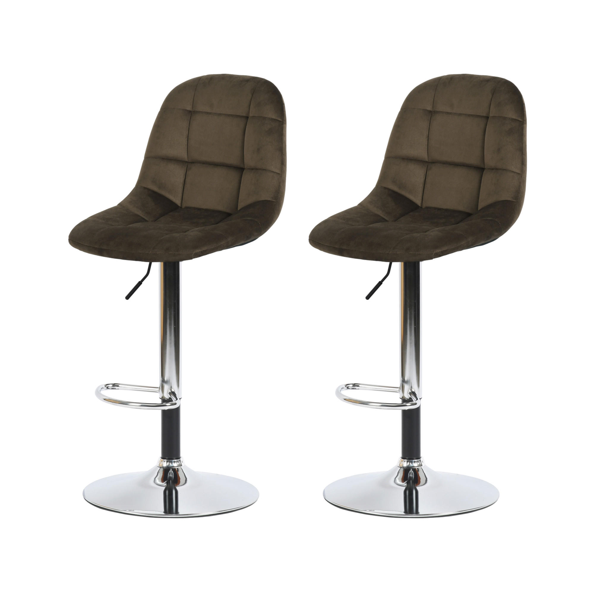 BARHOCKER-SET 2 Stück braun - Braun, Textil/Metall (45/120/45cm) - Urban Meuble